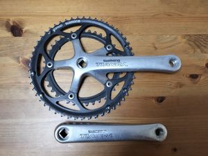 TIAGRA FC-4400クランク170cm/9速52-39Tチェーンリング付SHIMANO/中古シマノ9S/シルバー