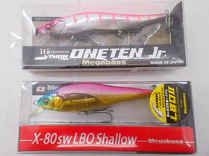 65■CO/ メガバス ヴィジョンワンテンJr と X-80SW LBO Shallow の２個セット 未使用 020