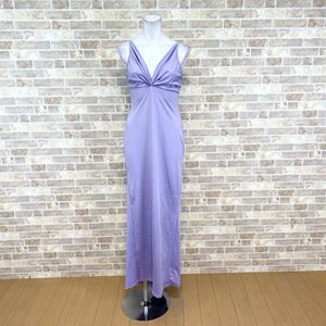1円 ドレス SHEIN ロングドレス M 薄紫系 パーティードレス カラードレス キャバドレ 発