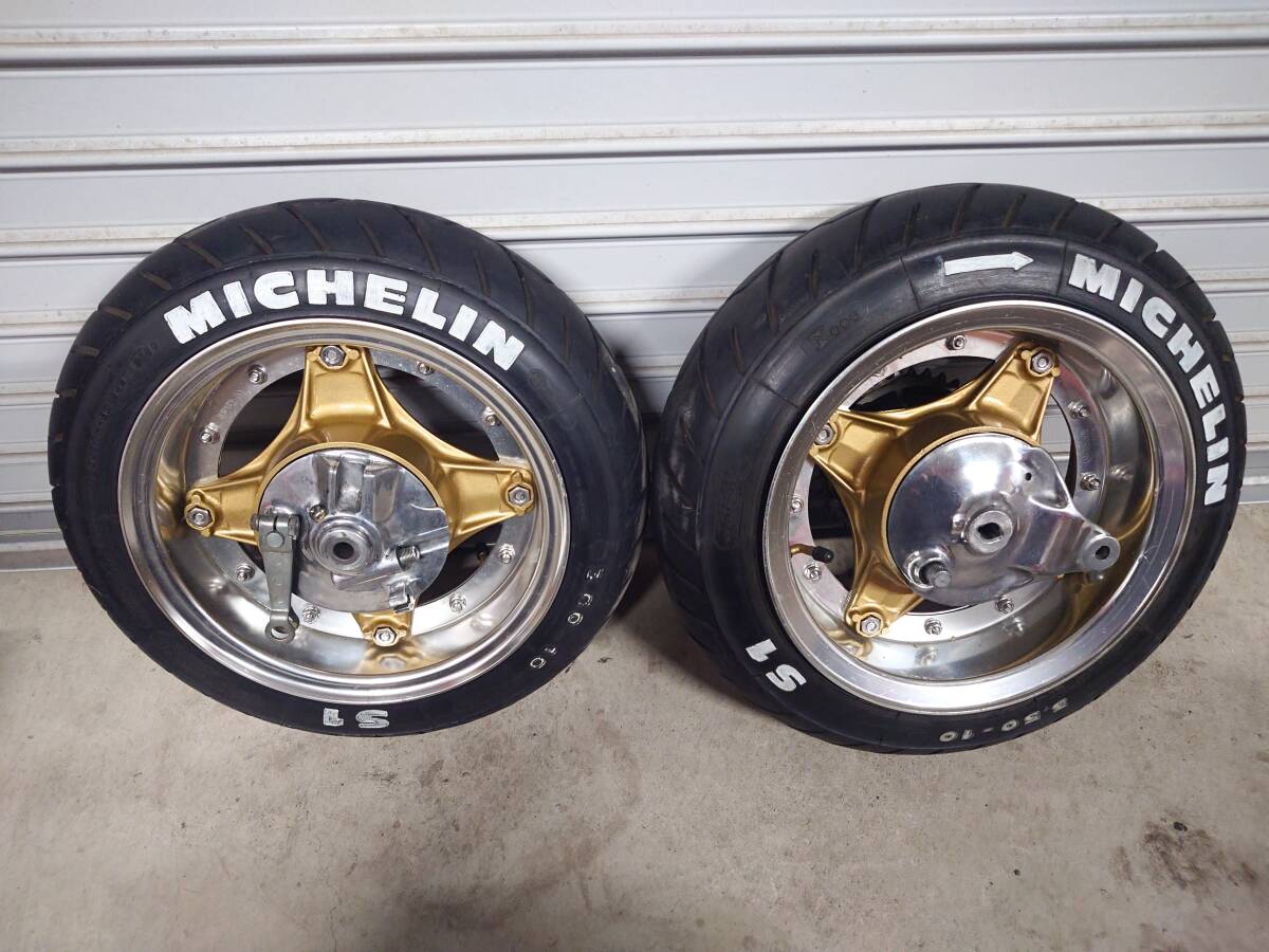 Gクラフト　4Jホイール　ダックス　シャリィ　MICHELIN S1 タイヤ付き シャリー ダックス Gクラフト 4J 3.5J 前後ホイール 中古 純正ハブ