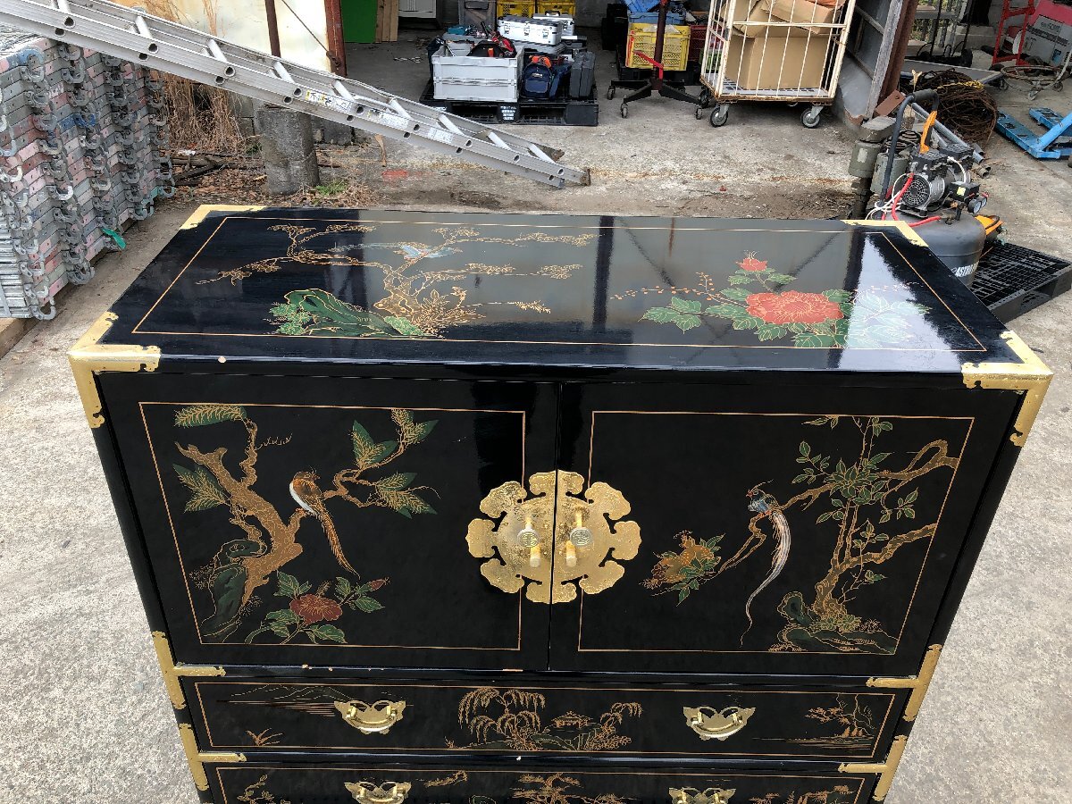 兵庫県発】 中国家具 中国箪笥 キャビネット 飾り棚 螺鈿細工