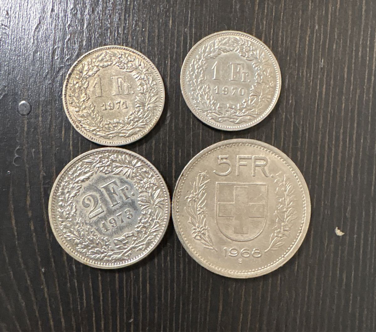 スイスフラン硬貨4枚セット 5FR 2FR 1FR(ヨーロッパ)｜売買された