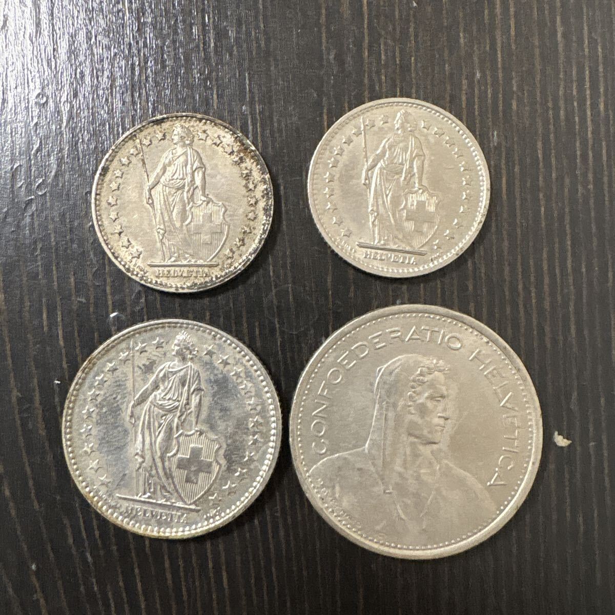 スイスフラン硬貨4枚セット 5FR 2FR 1FR(ヨーロッパ)｜売買された
