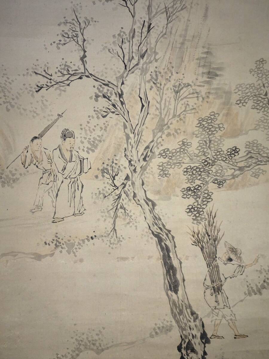 石 山 筆 【 肉筆 】 絹本掛軸 著色水墨画 共箱 落款印譜在 【公式通販】