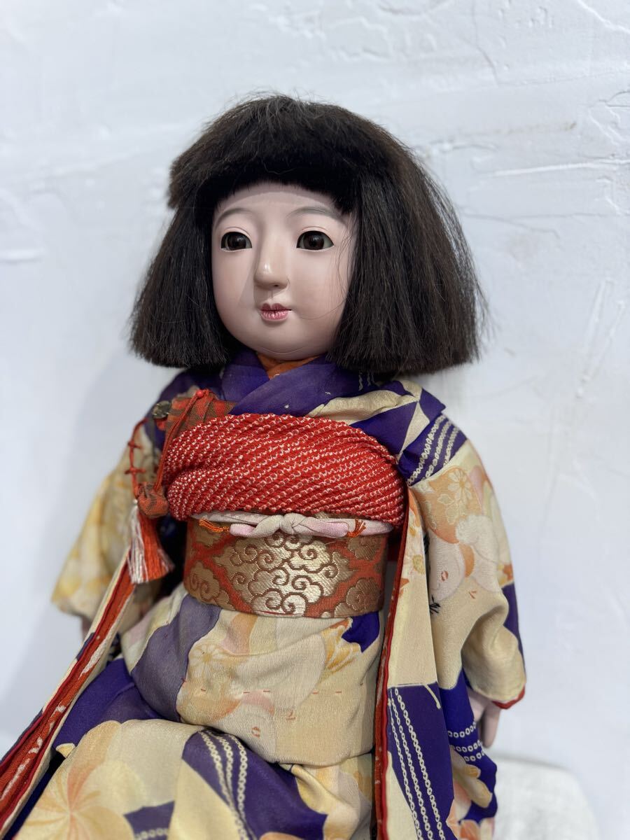 市松人形 京月 日本人形 着物姿 抱き人形 アンティーク 古い女の子の