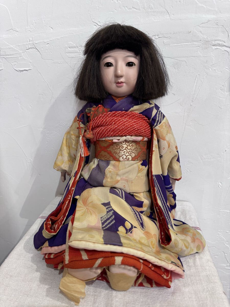 市松人形 京月 日本人形 着物姿 抱き人形 アンティーク 古い女の子の