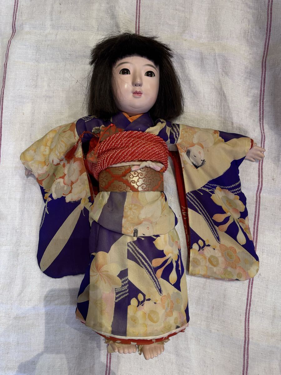 市松人形 京月 日本人形 着物姿 抱き人形 アンティーク 古い女の子の