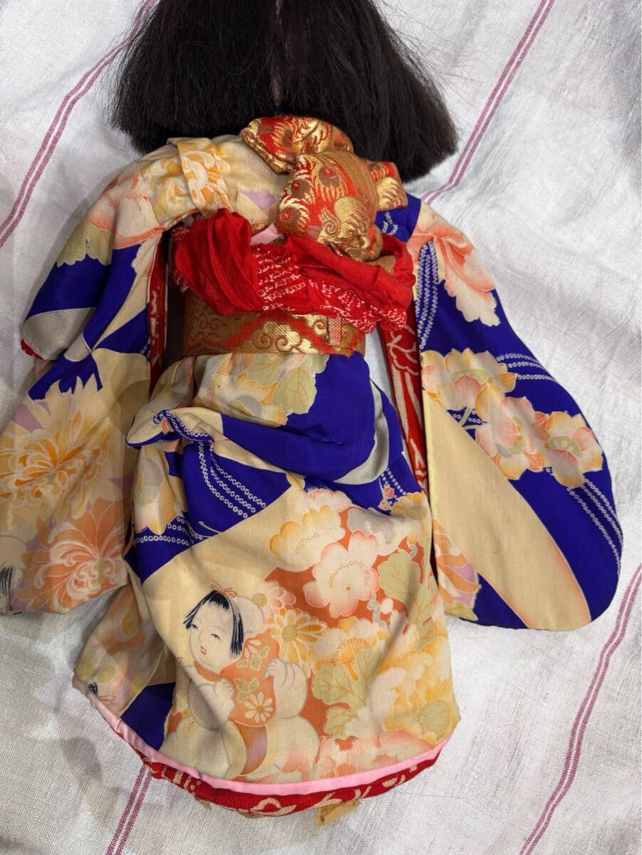 市松人形 京月 日本人形 着物姿 抱き人形 アンティーク 古い女の子の