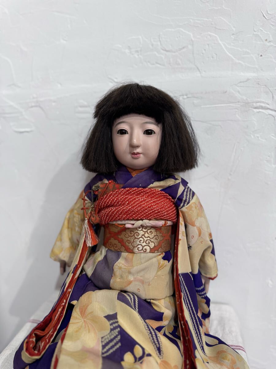 市松人形 京月 日本人形 着物姿 抱き人形 アンティーク 古い女の子の