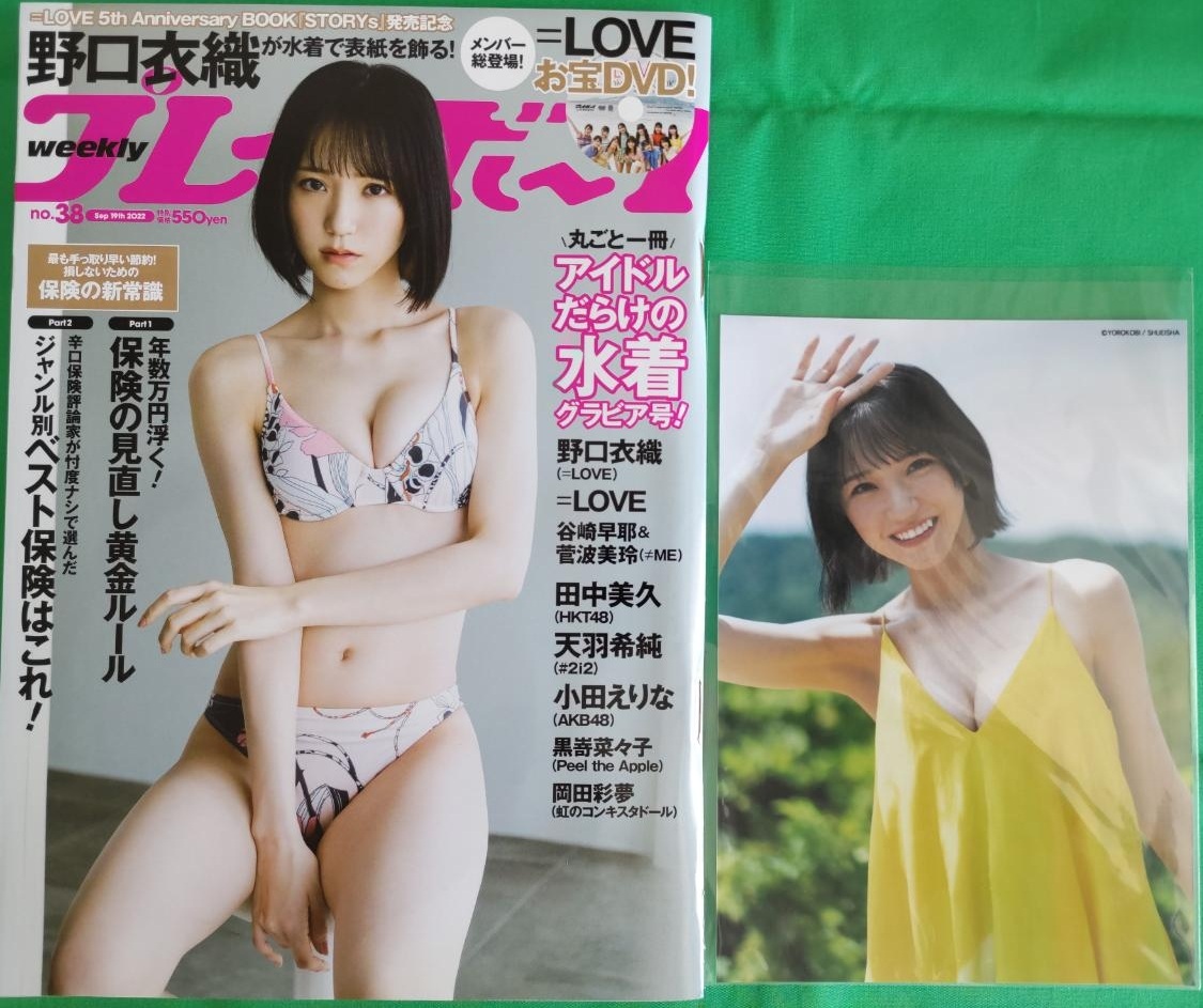 新品未開封DVD付】野口衣織【週刊プレイボーイ 2022年9月19日号