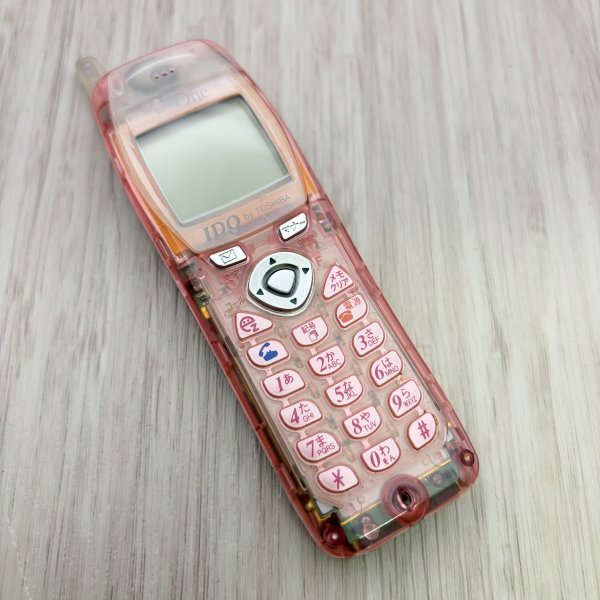 東芝 Toshiba C301T IDO 携帯電話 ガラケー クリアピンク スケルトン