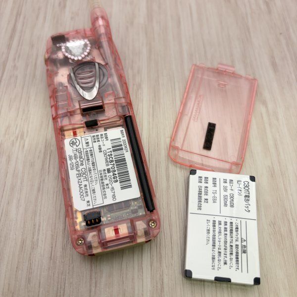 東芝 Toshiba C301T IDO 携帯電話 ガラケー クリアピンク スケルトン