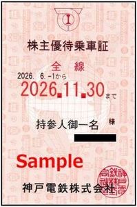 神戸電鉄 株主優待乗車証のYahoo!オークション(旧ヤフオク!)の相場