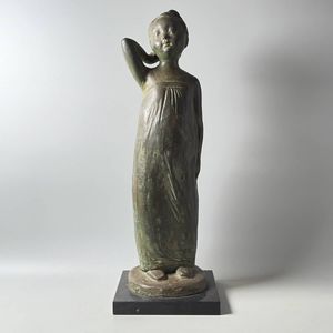 彫刻家【林昭三】石膏 少女像 高さ52㎝ 女性像 人物像 彫刻 美術品 日展会員 林昭三の値段と価格推移は？｜1件の売買データから林昭三の価値が