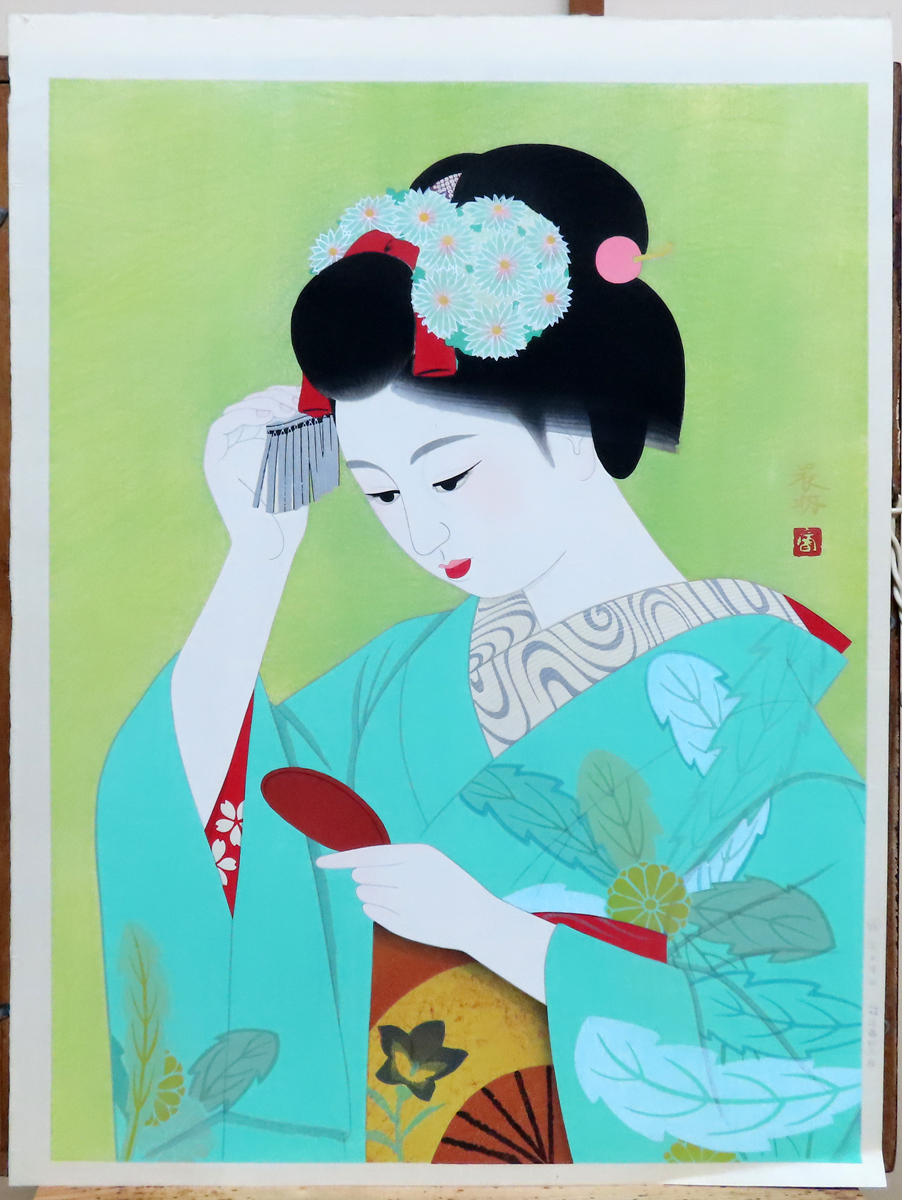 日展審査員 加藤晨明 手摺木版画『八仙花』昭和23年作 新版画 師中村岳陵 加藤晨明の値段と価格推移は？｜8件の売買データから加藤晨明の価値が