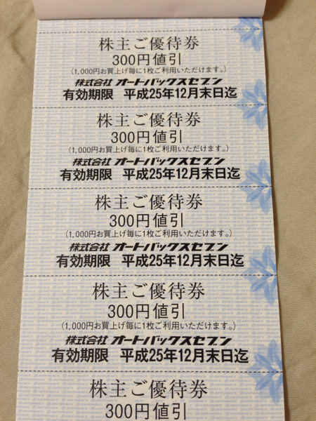 オートバックス株主優待券 7500円分_3