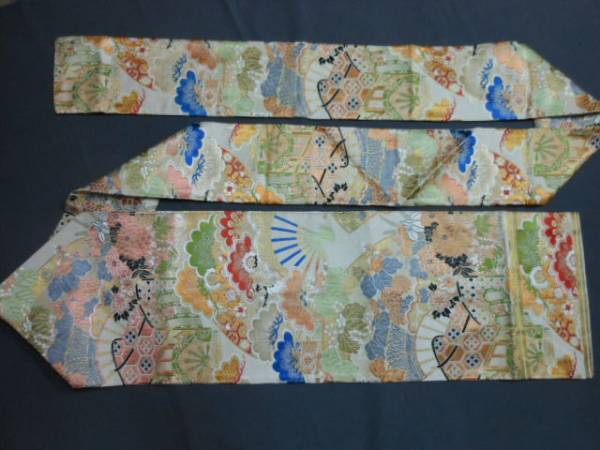 正絹＊アンティーク名古屋帯＊丸帯を名古屋帯に仕立て直したお品