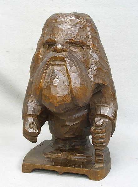 工芸 民芸品 床ヌブリ 木彫り コロポックル 彫刻 アイヌ 置き物(木工