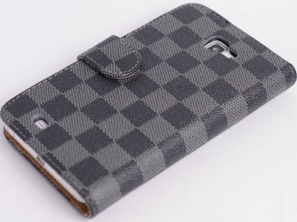 SC-05D GalaxyNote スマホケース カバー 二つ折りチェック黒_1