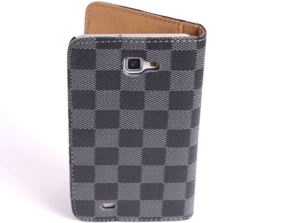 SC-05D GalaxyNote スマホケース カバー 二つ折りチェック黒_2