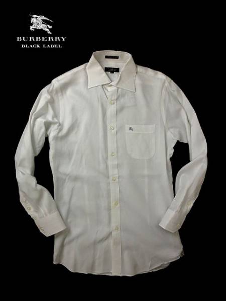 美品 バーバリー ブラックレーベル 長袖ドレスシャツ 39 白