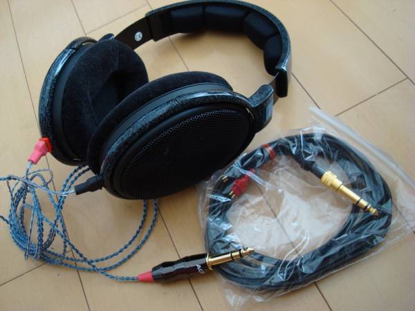 美品】SENNHEISER HD600 ヘッドホン 青龍リケーブル(ゼンハイザー 