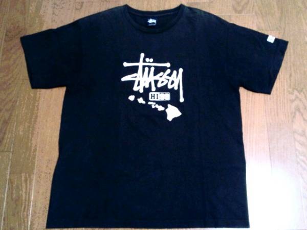 激レア！STUSSYハワイ限定TシャツHI99黒x白LサイズUSA製ブラック(L 