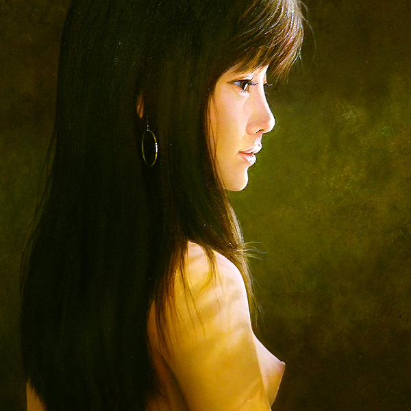 GLC】藤森久一「微」油彩10号リアリズム注目画家少女裸婦逸品!(人物画