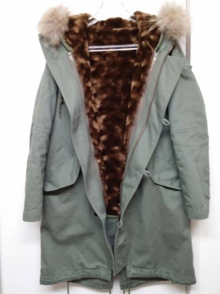 ユナイテッドアローズ・モッズコート・Msize・色OLIVE・ファー付