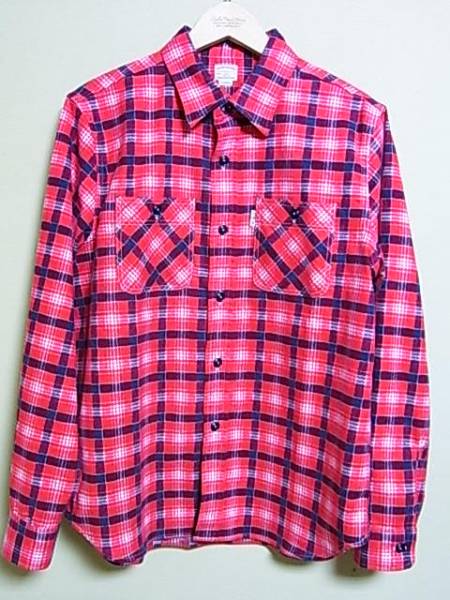 cootie 14AW フランネルチェック シャツ L レッド サーマル 