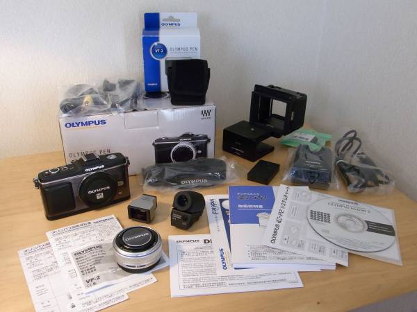 Olympus PEN E-P2 パンケーキレンズ 17mm F2.8 VF-1 VF-2 セット