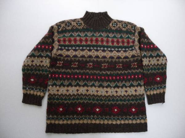 SALE!!■ラルフローレンフェアアイル柄ハイネックハンドニット(M)女性