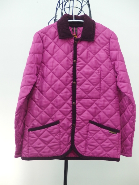 ラベンハム コーディロイ襟キルティングジャケット　ピンク