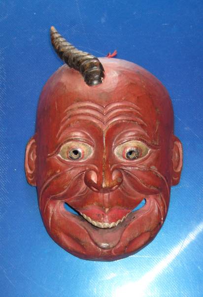 チベット 木製　　魔除け木面(お面) NO3