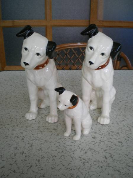 VICTOR ビクター犬 ニッパー 3体 置物・陶器 お好きな方いかがですか
