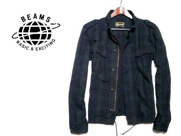 ■ビームス■薄手 チェック柄 ミリタリージャケット 春物＜BEAMS