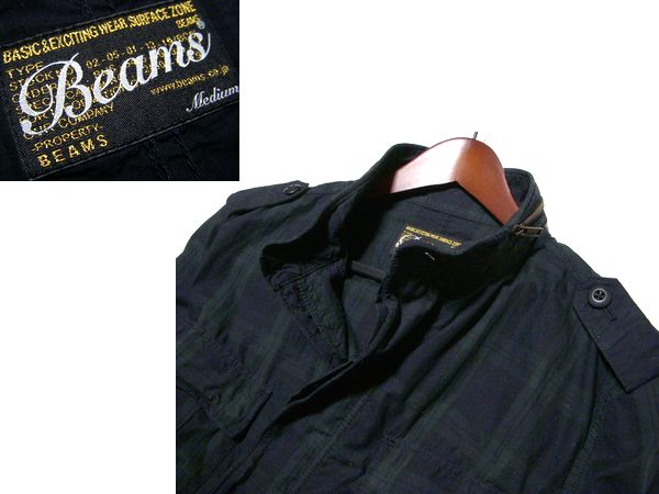 ■ビームス■薄手 チェック柄 ミリタリージャケット 春物＜BEAMS