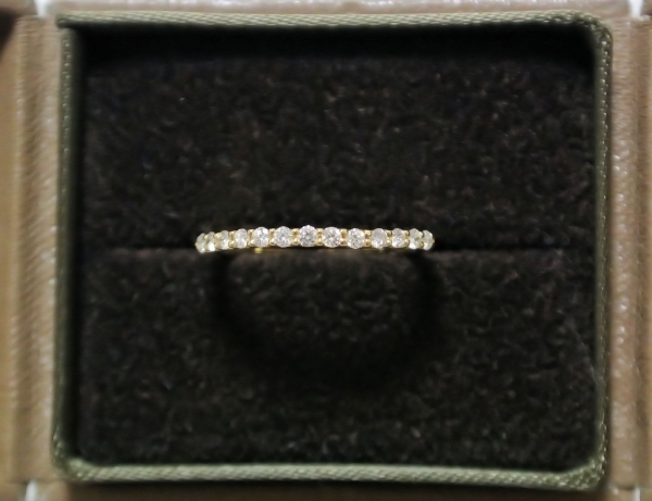 アガット K18 0.17ct エタニティ ダイヤモンド リング agete ハーフ 