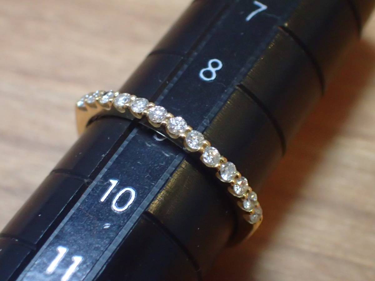 アガット K18 0.17ct エタニティ ダイヤモンド リング agete ハーフ 