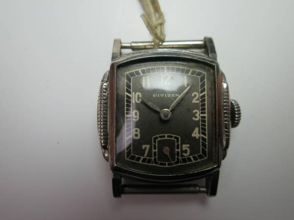 希少！ＳＰＭケース　角型　黒文字盤　手巻き アールデコ　戦前