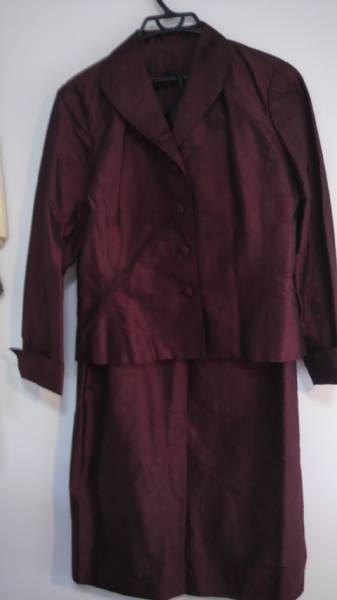 濃紅シルクタフタアフタヌーンドレススーツ