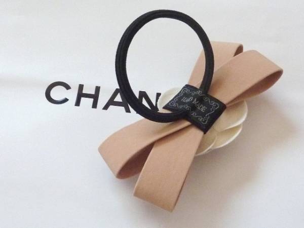 新品☆シャネル好きに☆立体リボン＆No.5パールカメリアヘアゴム_2