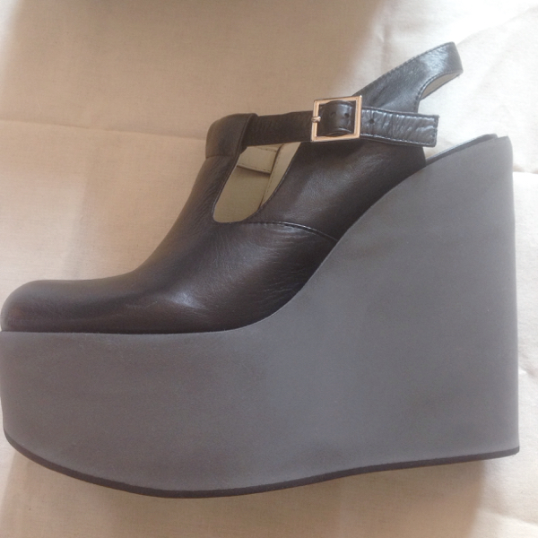 [美品]JIL SANDER NAVY ジルサンダーネイビー ウェッジソール 靴