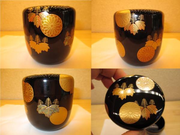 逢絢亭】茶道具 棗 大棗 高台寺蒔絵 青貝入 木製 清斎