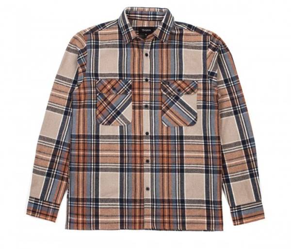 SALE BRIXTON ARCHIE L/S Flannel Shirt Taupe M ネルシャツ