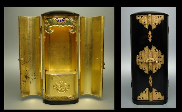 E6 木製 厨子 仏具 仏教美術 高さ約23cm