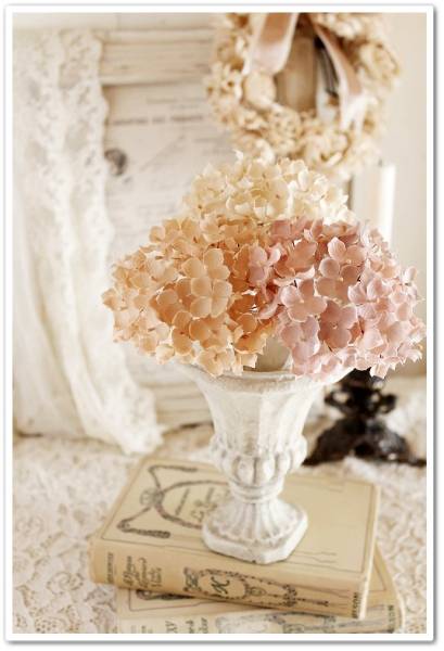 *PetitRuban*ハンドメイド布花秋色紫陽花淡い色３本セット