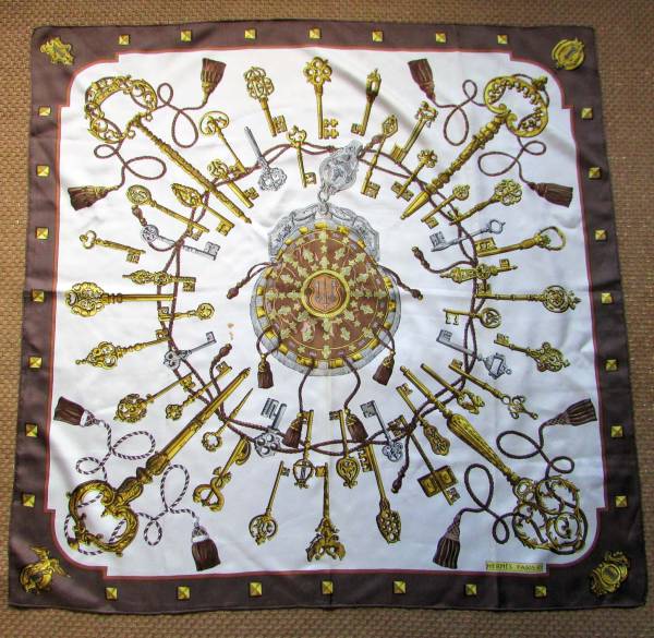 ☆美品☆エルメス シルクスカーフ カレ90 LES CLES 極美品✨エルメス