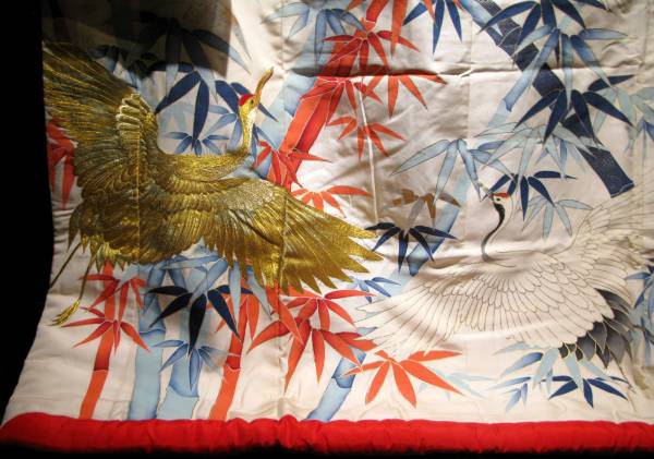 正絹 色打掛 刺繍 打掛 花嫁衣裳 ウエディング 鶴 0 着物 ブライダル