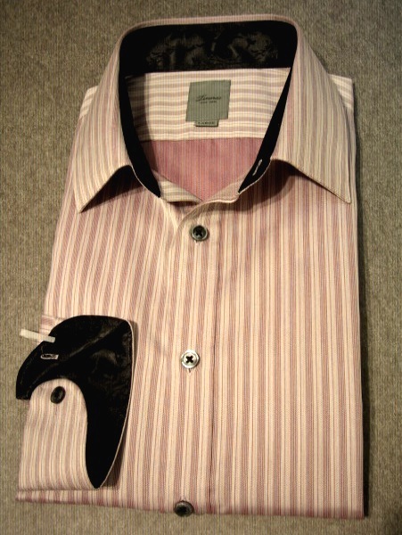 新品◆TENORASティノラス◆パープル系ストライプドレスシャツ◆L